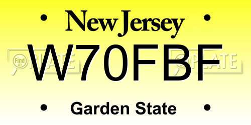 W70FBF New Jersey License Plate