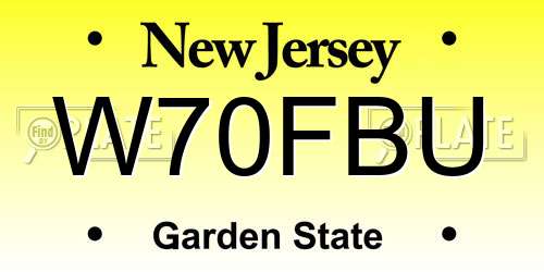 W70FBU New Jersey License Plate