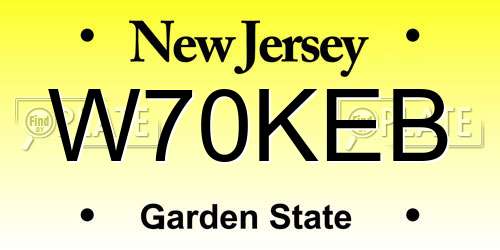 W70KEB New Jersey License Plate