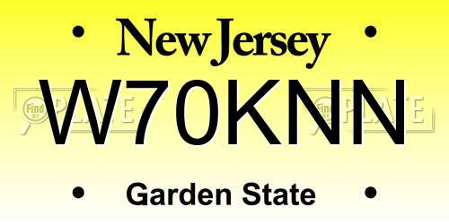 W70KNN New Jersey License Plate