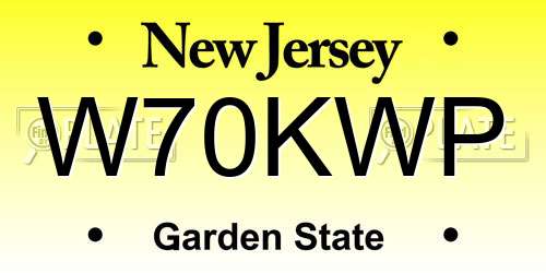 W70KWP New Jersey License Plate