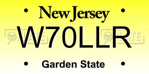 W70LLR New Jersey License Plate