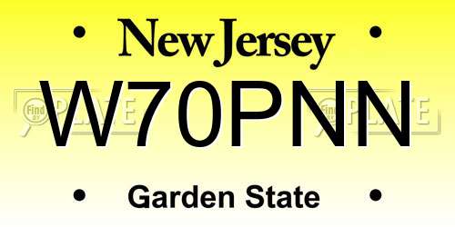 W70PNN New Jersey License Plate