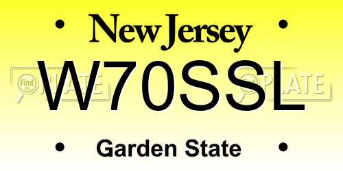 W70SSL New Jersey License Plate