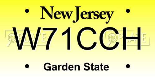 W71CCH New Jersey License Plate