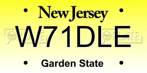 W71DLE New Jersey License Plate
