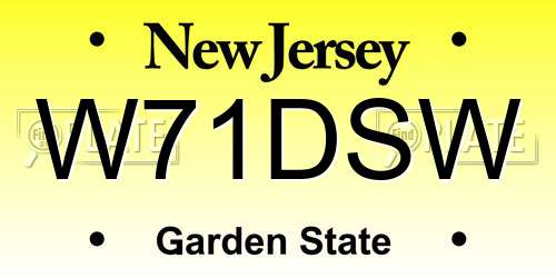 W71DSW New Jersey License Plate