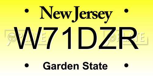 W71DZR New Jersey License Plate