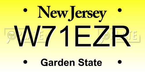 W71EZR New Jersey License Plate