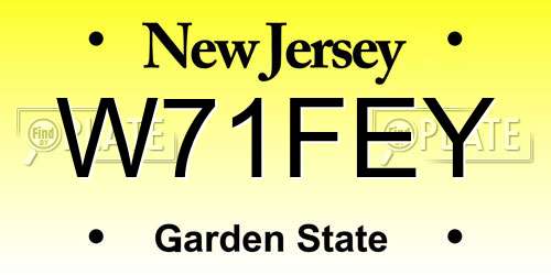 W71FEY New Jersey License Plate