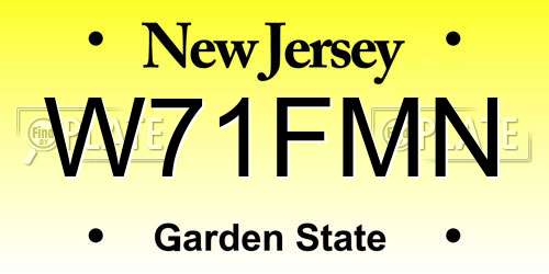 W71FMN New Jersey License Plate