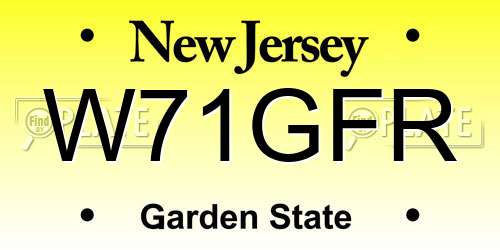 W71GFR New Jersey License Plate