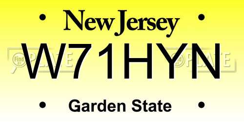 W71HYN New Jersey License Plate