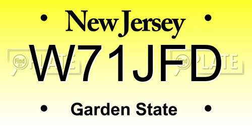 W71JFD New Jersey License Plate