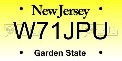 W71JPU New Jersey License Plate