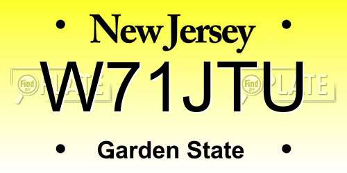 W71JTU New Jersey License Plate
