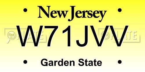 W71JVV New Jersey License Plate