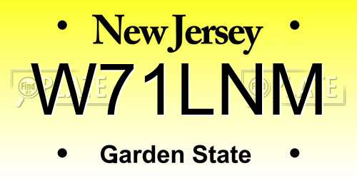 W71LNM New Jersey License Plate