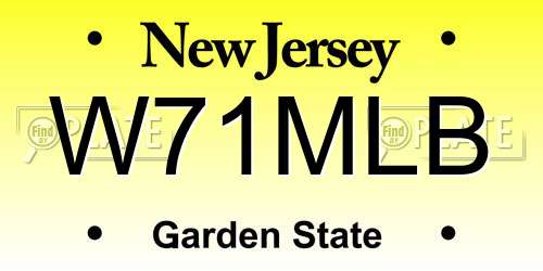 W71MLB New Jersey License Plate