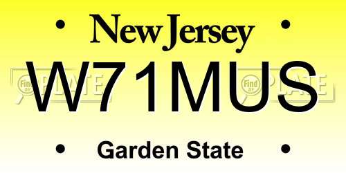 W71MUS New Jersey License Plate