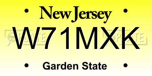 W71MXK New Jersey License Plate
