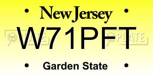 W71PFT New Jersey License Plate