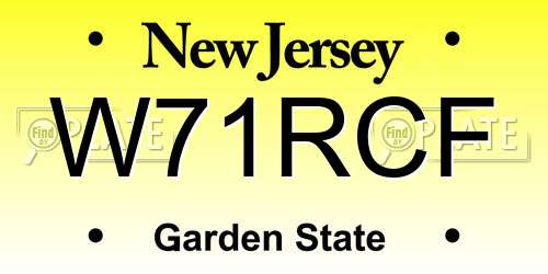 W71RCF New Jersey License Plate
