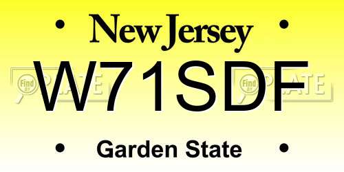 W71SDF New Jersey License Plate