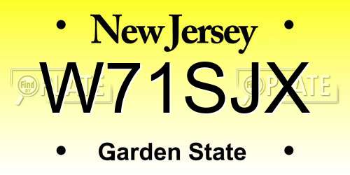 W71SJX New Jersey License Plate