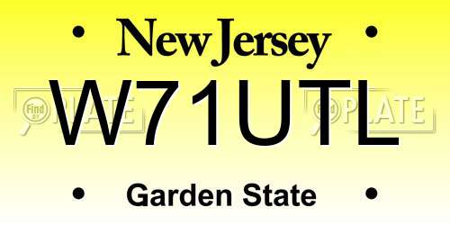 W71UTL New Jersey License Plate