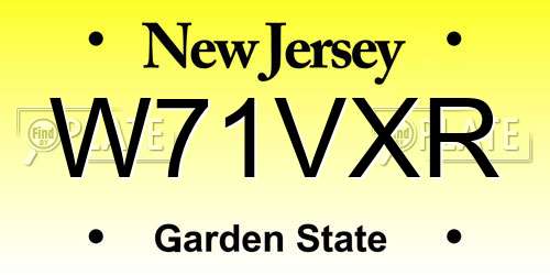W71VXR New Jersey License Plate