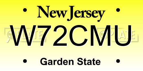 W72CMU New Jersey License Plate