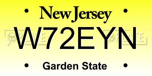 W72EYN New Jersey License Plate