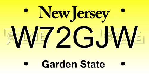 W72GJW New Jersey License Plate