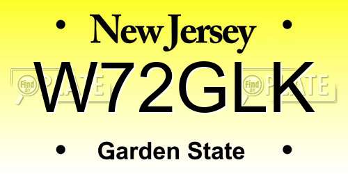 W72GLK New Jersey License Plate