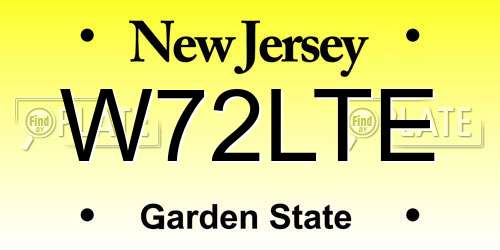 W72LTE New Jersey License Plate