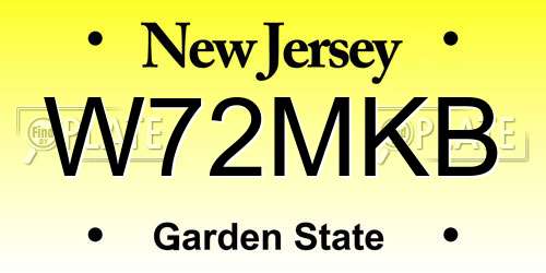 W72MKB New Jersey License Plate