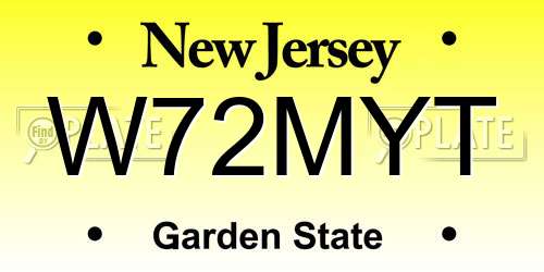 W72MYT New Jersey License Plate