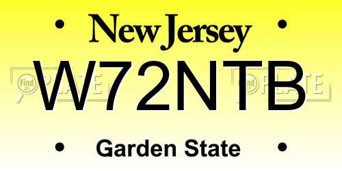 W72NTB New Jersey License Plate