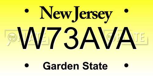 W73AVA New Jersey License Plate
