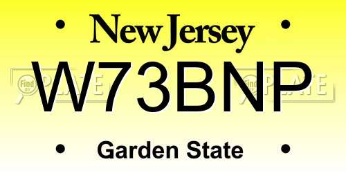 W73BNP New Jersey License Plate