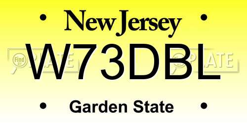 W73DBL New Jersey License Plate