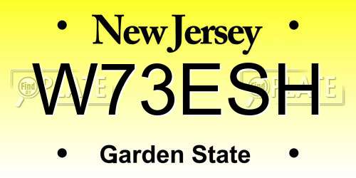W73ESH New Jersey License Plate