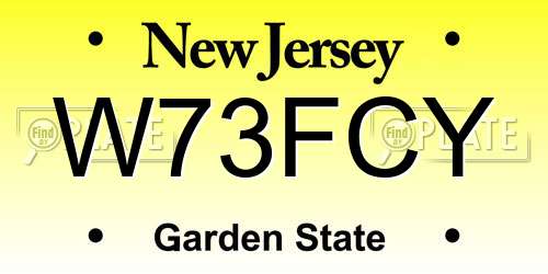 W73FCY New Jersey License Plate