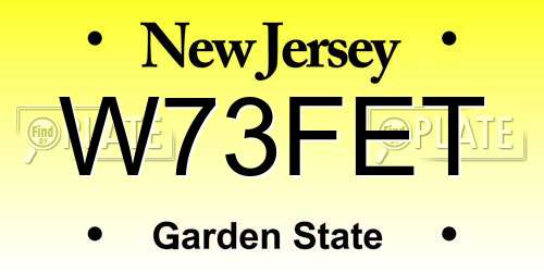 W73FET New Jersey License Plate