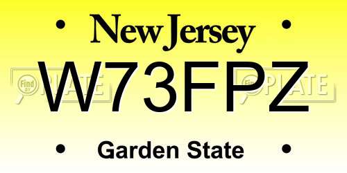 W73FPZ New Jersey License Plate