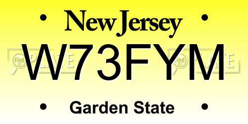 W73FYM New Jersey License Plate
