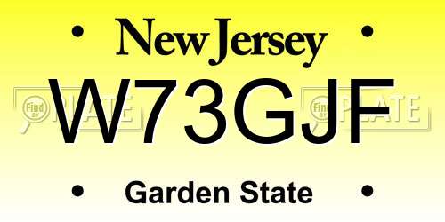 W73GJF New Jersey License Plate