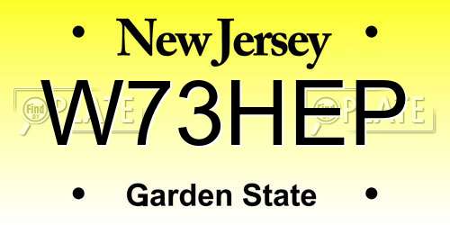 W73HEP New Jersey License Plate