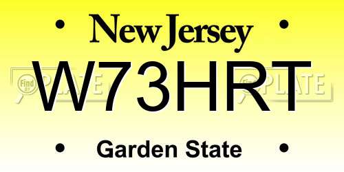 W73HRT New Jersey License Plate